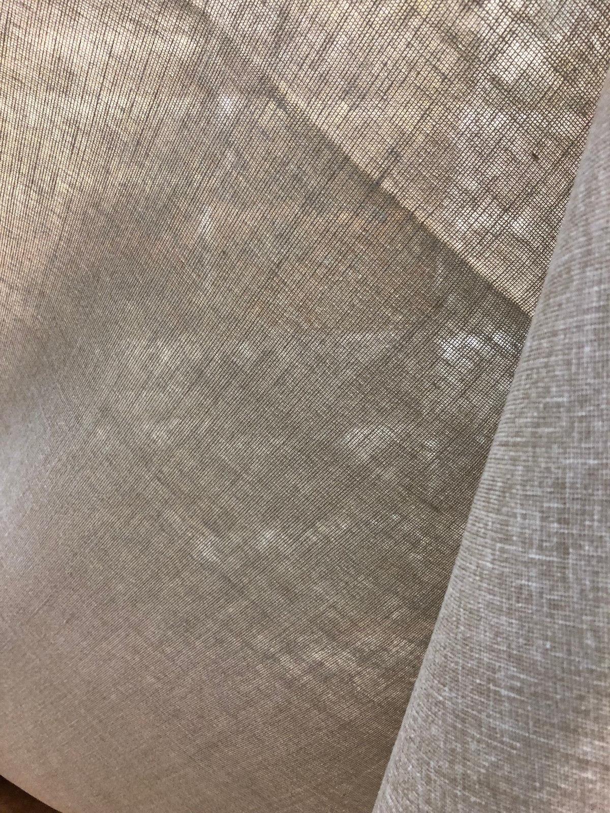 Sabra Stone Polyester Cotton Sheer Fabric - Stone Linen Look, 55" Width (1 Yard)