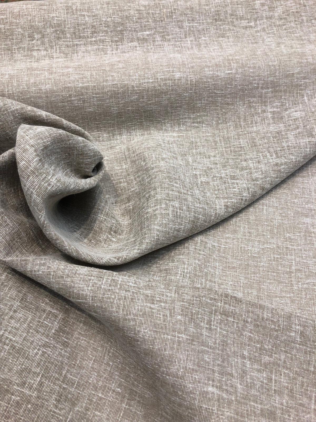 Sabra Stone Polyester Cotton Sheer Fabric - Stone Linen Look, 55" Width (1 Yard)