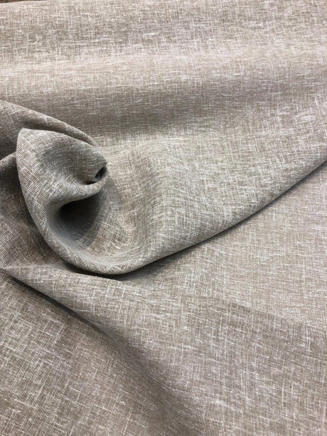 Sabra Stone Polyester Cotton Sheer Fabric - Stone Linen Look, 55" Width (1 Yard)