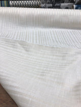 Highland Buff Stripes Cotton Polyester Fabric - Cream Textured Horizontal Stripes, 54" Width (1 Yard)