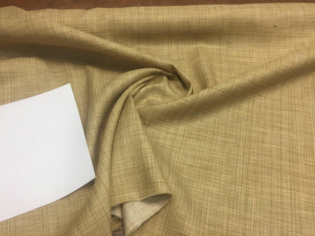 P/K Alena Plaid Tahiti Linen Style Polyester Fabric - Antique Gold Plaid, 9" Repeat (1 Yard)