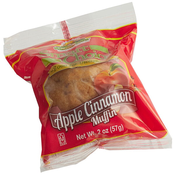 Muffin Town Smart Choice 2 oz. Individually Wrapped Apple Cinnamon Muffin - 72/Case