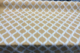 Valiant Time Polyester Fabric - Wheat Gold Embroidered Modern Rope Pattern, 54" Width (1 Yard)
