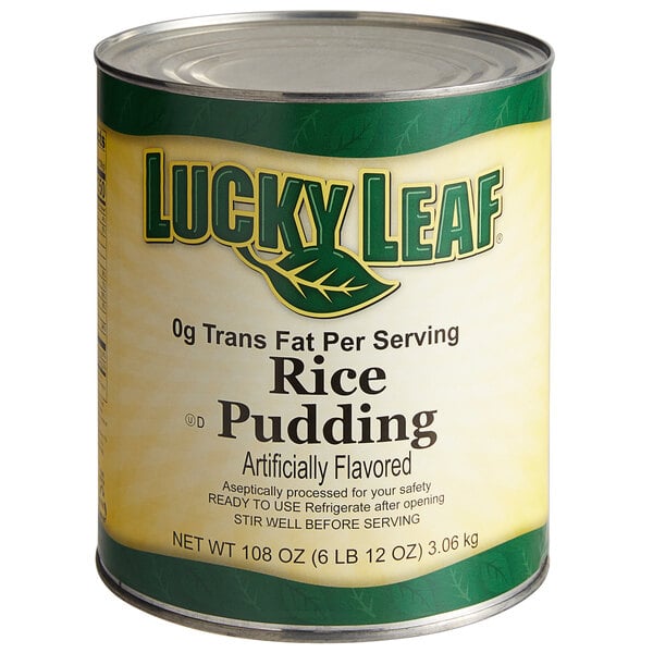 Lucky Leaf #10 Can 0 g Trans Fat Per Serving Premium Rice Pudding - 3/Case
