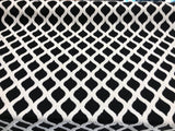 Valiant Time Polyester Fabric - Black Embroidered Modern Rope, 54" Width (1 Yard)