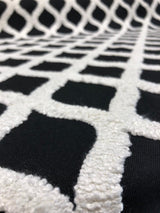 Valiant Time Polyester Fabric - Black Embroidered Modern Rope, 54" Width (1 Yard)