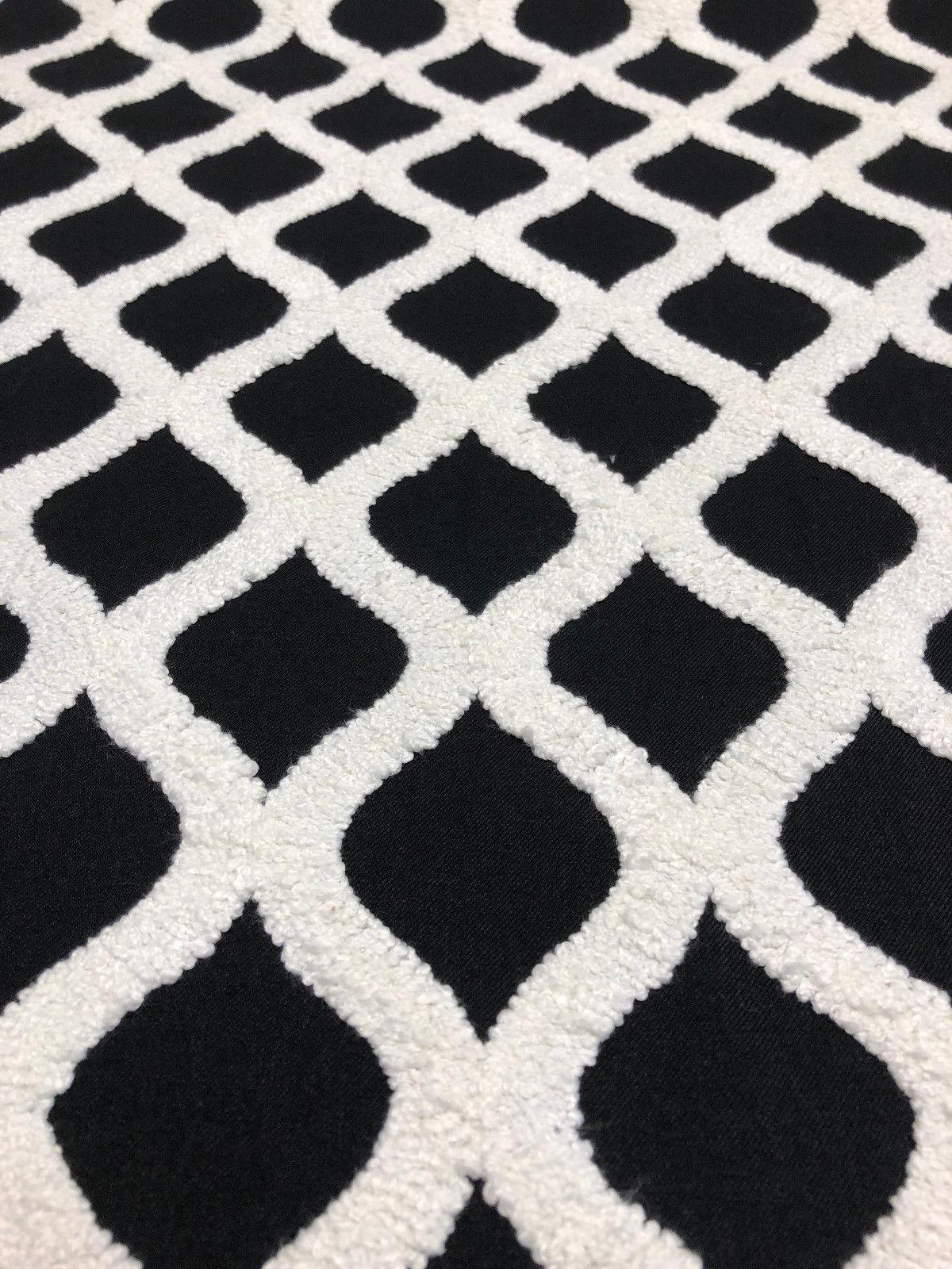 Valiant Time Polyester Fabric - Black Embroidered Modern Rope, 54" Width (1 Yard)