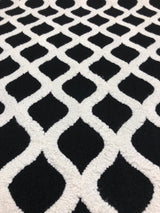 Valiant Time Polyester Fabric - Black Embroidered Modern Rope, 54" Width (1 Yard)