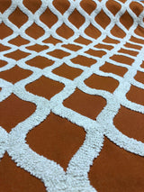 Valiant Time Polyester Embroidered Fabric - Spice Orange Modern Rope Pattern, 54" Width (1 Yard)