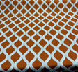 Valiant Time Polyester Embroidered Fabric - Spice Orange Modern Rope Pattern, 54" Width (1 Yard)