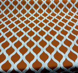 Valiant Time Polyester Embroidered Fabric - Spice Orange Modern Rope Pattern, 54" Width (1 Yard)