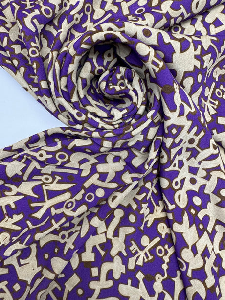 Viscose Staple Abstract Print Fabric