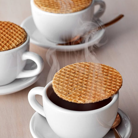 Lancaster Stroopies Company 3 1/4" Handmade Caramel Stroopwafel Wafer Cookies 30-Pack - 2/Case