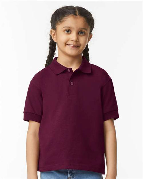 Gildan® Youth DryBlend Jersey Polo Fabric Moisture Wicking Cotton Polyester Knit Material