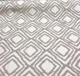 Valiant Attitude Cotton Polyester Rope Embroidered Fabric - Cream Geometric Pattern, 54" Width (1 Yard)