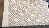 Valiant Attitude Cotton Polyester Rope Embroidered Fabric - Cream Geometric Pattern, 54" Width (1 Yard)