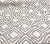Valiant Attitude Cotton Polyester Rope Embroidered Fabric - Cream Geometric Pattern, 54" Width (1 Yard)
