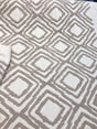Valiant Attitude Cotton Polyester Rope Embroidered Fabric - Cream Geometric Pattern, 54" Width (1 Yard)
