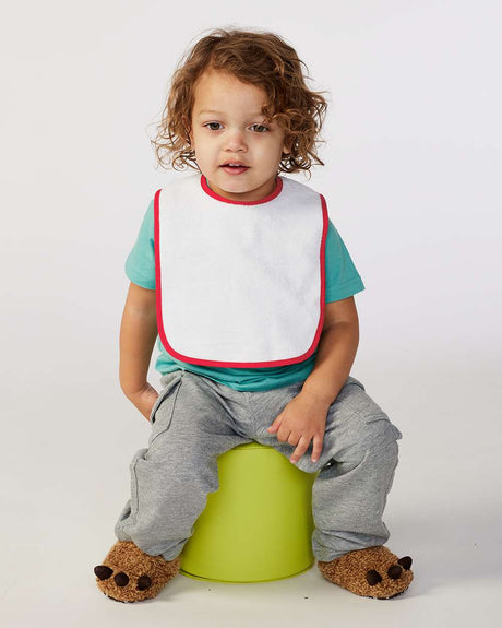 RADYAN® Contrast Trim Terry Bibs for Infants