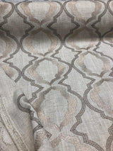 Barriester Natural Embroidered Polyester Fabric - Beige, Natural, 56" Width (1 Yard)