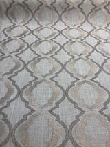 Barriester Natural Embroidered Polyester Fabric - Beige, Natural, 56" Width (1 Yard)