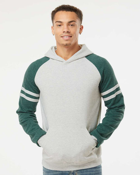 JERZEES® Unisex Nublend Varsity Color blocked Raglan Hooded Sweatshirt