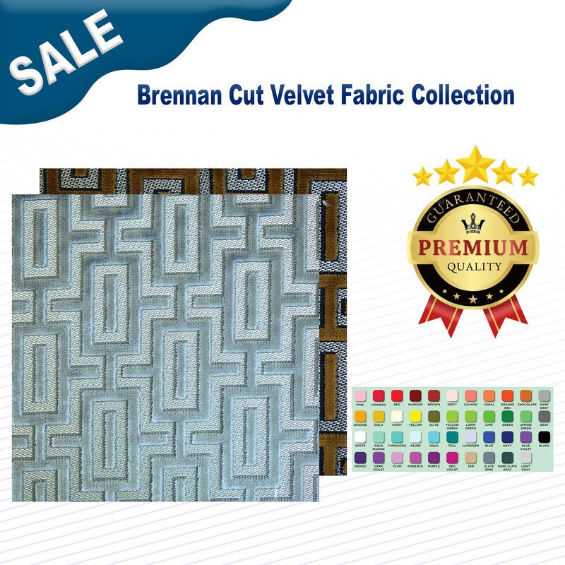 1 Yard Brennan Cut Velvet Fabric Collection Width: 54"