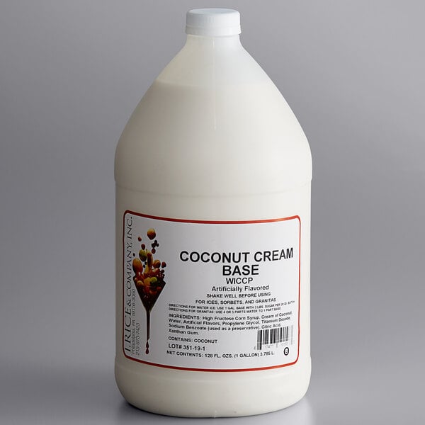 I. Rice 1 Gallon Coconut Cream Water Ice Base - 4/Case