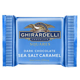 Ghirardelli Individually Wrapped Dark Chocolate Sea Salt Caramel Squares - 430/Case