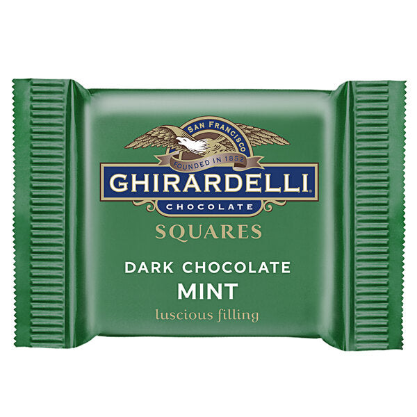 Ghirardelli Individually Wrapped Dark Chocolate Mint Squares - 430/Case