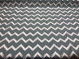 Ameril Symetric Spa Blue Chevron Embroidered Polyester Fabric - White Chevron Embroidered, 55" Width (1 Yard)