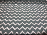 Ameril Symetric Spa Blue Chevron Embroidered Polyester Fabric - White Chevron Embroidered, 55" Width (1 Yard)