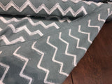 Ameril Symetric Spa Blue Chevron Embroidered Polyester Fabric - White Chevron Embroidered, 55" Width (1 Yard)