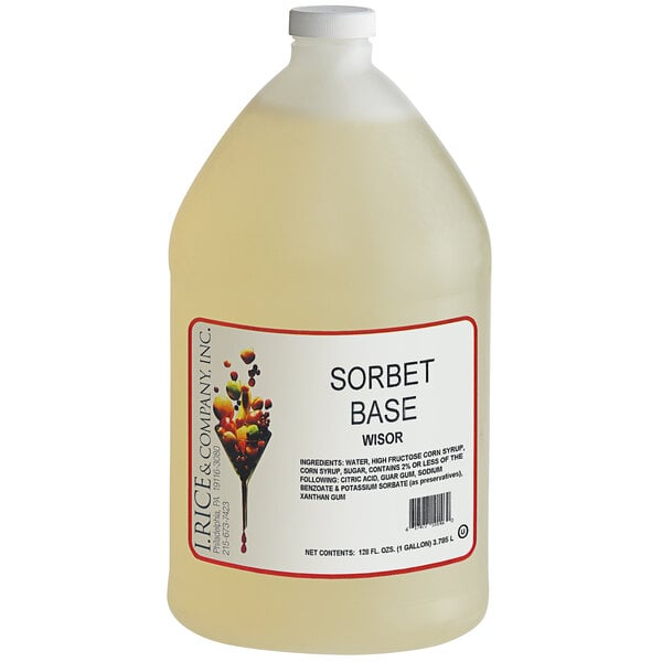 I. Rice 1 Gallon Neutral Sorbet Base - 4/Case