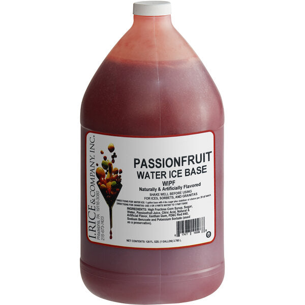 I. Rice 1 Gallon Passion Fruit Water Ice Base - 4/Case