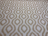 Rj Hourglass Natural Jacquard Fabric - Cream Natural Geometric Reversible, 56" Width, 7.5" Vertical Repeat, 7" Horizontal Repeat (1 Yard)