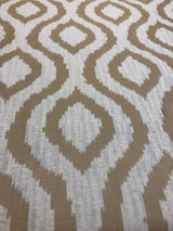 Rj Hourglass Natural Jacquard Fabric - Cream Natural Geometric Reversible, 56" Width, 7.5" Vertical Repeat, 7" Horizontal Repeat (1 Yard)
