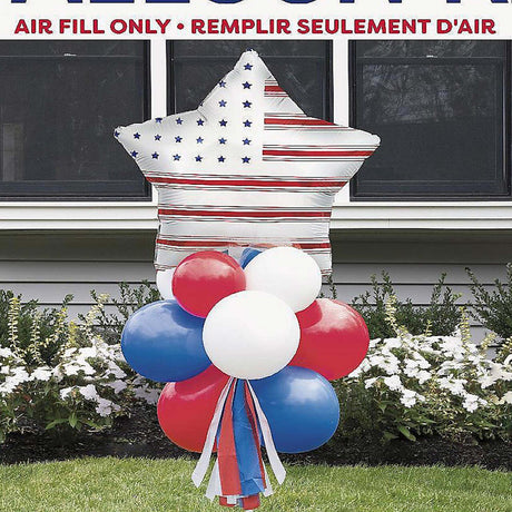 Peppy Patriotic Foil & Latex Balloon Yard Sign Kit 1 Set