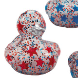 2" Patriotic Red, White & Blue Glitter Rubber Ducks 12 Pc.