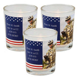 2 1/2" Personalized Patriotic Photo Memorial Votive Holders 12 Pieces