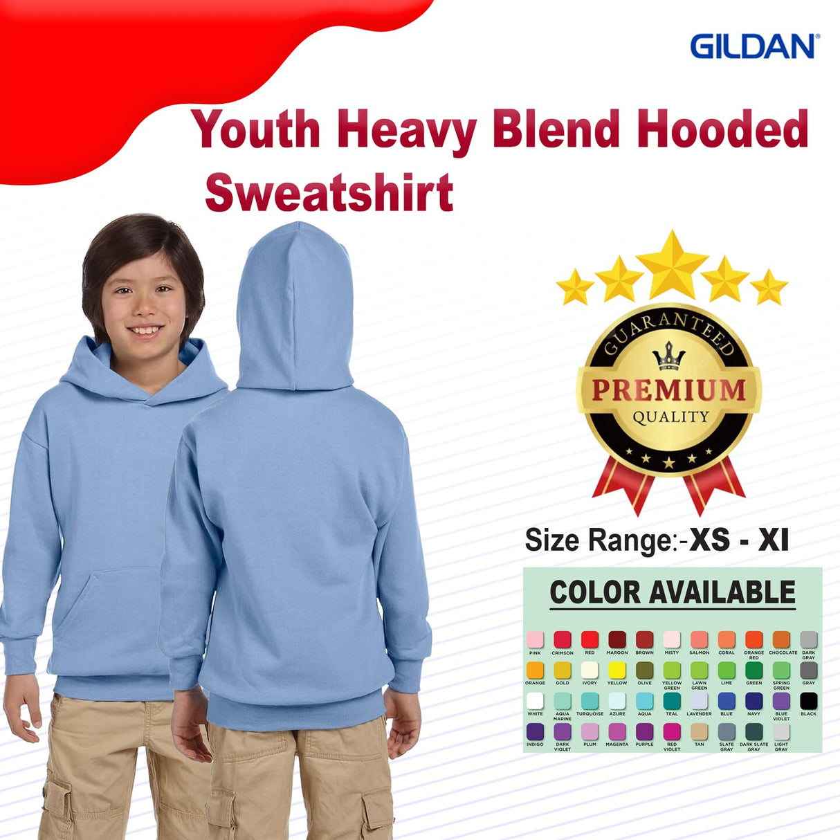 Gildan® Youth Heavy Blend Hooded Sweatshirt