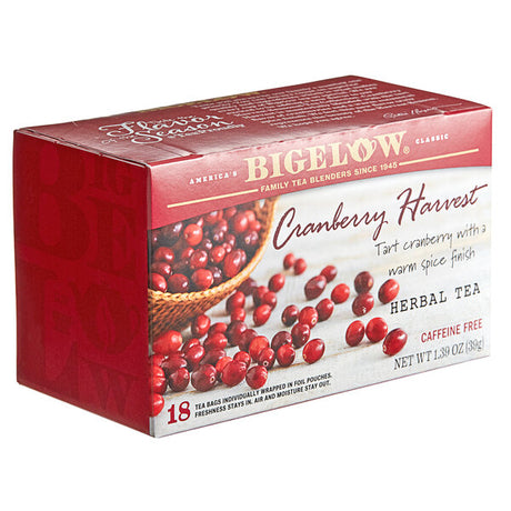 Bigelow Cranberry Harvest Herbal Tea Bags - 18/Box