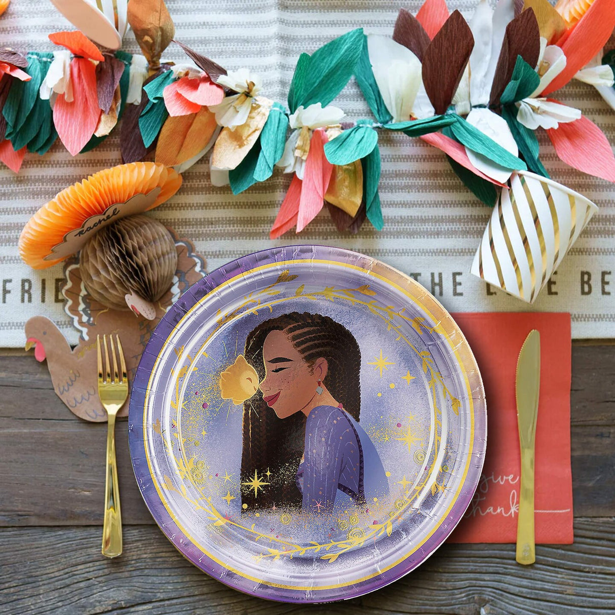 8 Count Disney Wish Asha & Star Paper Dessert Plates 7" Magical Birthday Party Disposable Plates