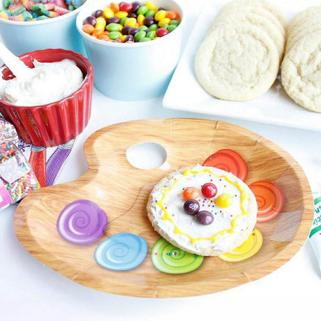 8 Count Artist Party Paint Palette Shaped Paper Dessert Plates 9x7 Inch