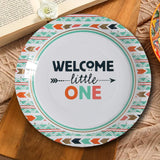 8 Count Welcome Little One Tribal Baby Shower Paper Dinner Plates 9" Baby Shower Disposable Plates