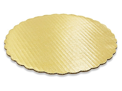 10" Round Gold Scalloped Cake Pad