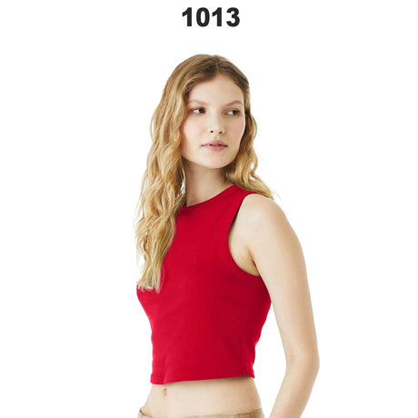 BELLA + CANVAS® Women's Micro Rib Muscle Crewneck Sleeveless Crop Tank - 1013