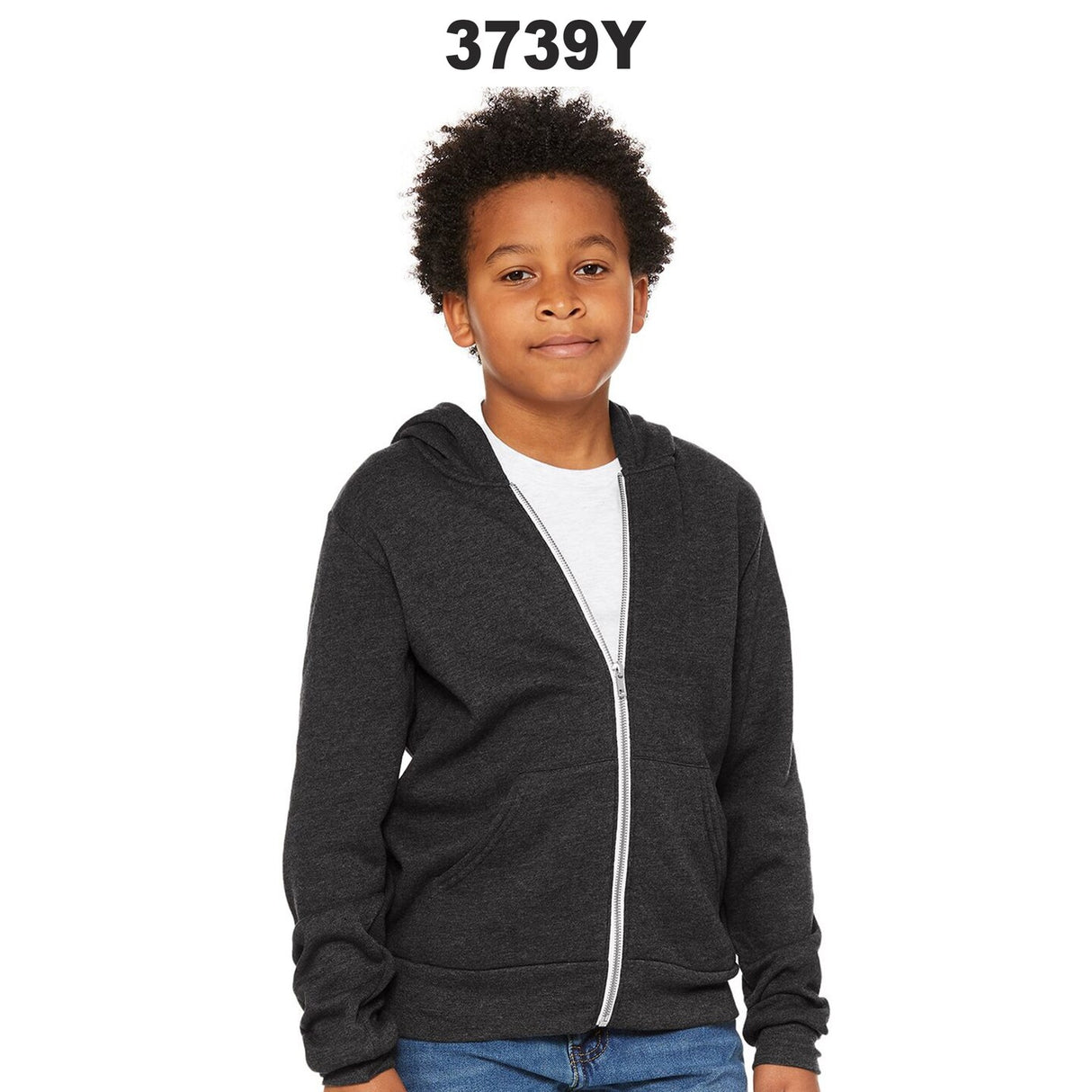 BELLA + CANVAS® Youth Sponge Fleece Full-Zip Hoodie - 3739Y