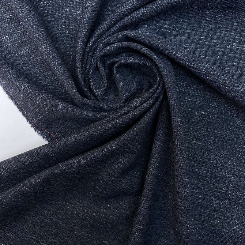 Wool Melange Fabric Blue Black