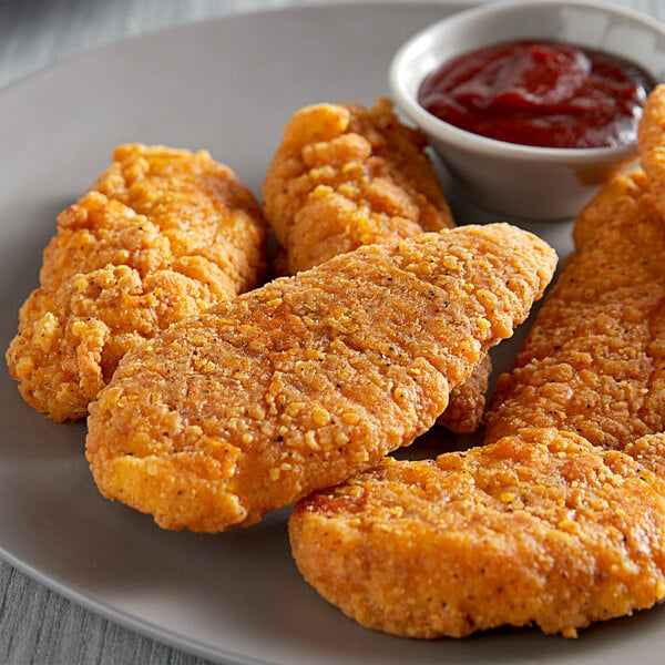 Brakebush Gold'N'Spice 5 lb. Fully Cooked Breaded Chicken Tenderloins - 2/Case